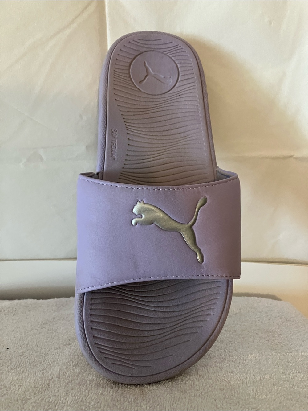 Puma Cool Cat 2.0 Women’s Sz 8 Sports Slides Lavender & Silver Colorway - Picture 2 of 9